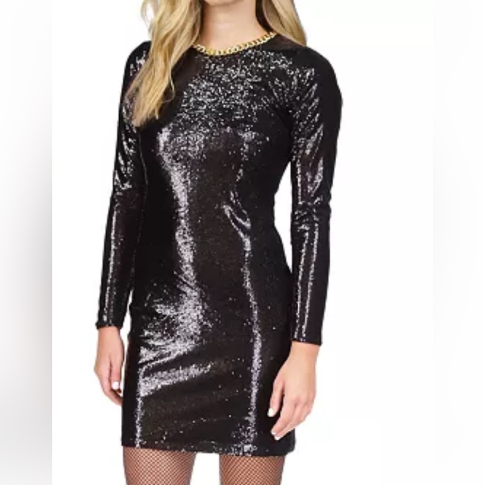 Michael Kors 
Women's Chain-Neck Sequin Dress new size M